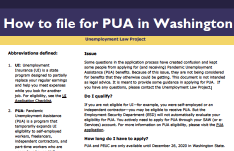 [VIDEO & GUIDE] How to file for PUA in Washington - Unemployment Law ...